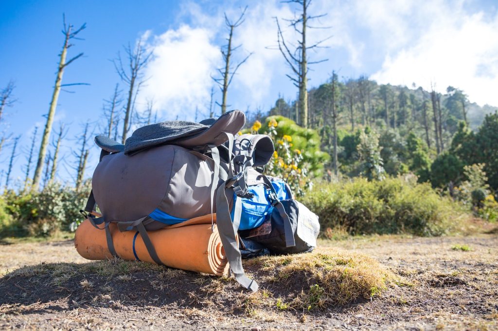 Backpacking in the outdoors